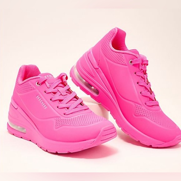 Women's Skechers Million Air - Elevated Air Fashionable, Fuchsia, Medium Size 9 - Picture 2 of 7